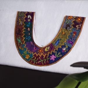 Huipil-embroidered kaftan dress-womens